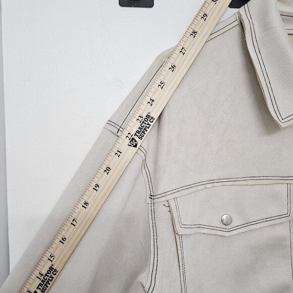 NWT STOOSH Sue-like Cream All Season Baggy Pocket Womens Jacket Size Large - Picture 12 of 12